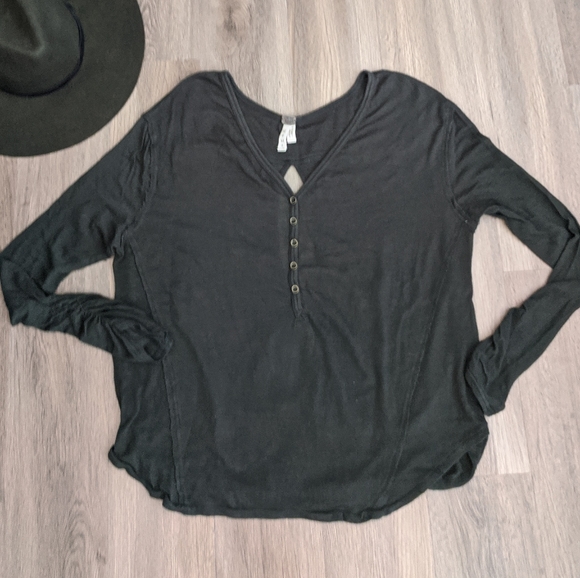 We The Free Forest Green Cross Back Long Sleeve M - Picture 1 of 6